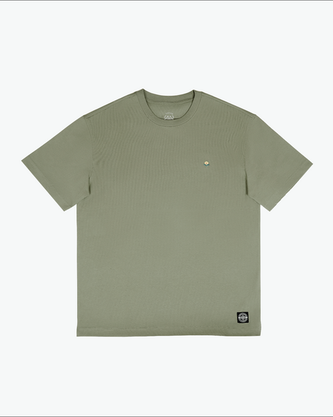 Summer Blooms Embroidered Tee（Light Olive）PRE-ORDER