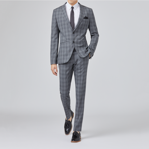 Yaletown DWR Suit Pant (Slate-Grey Checks)