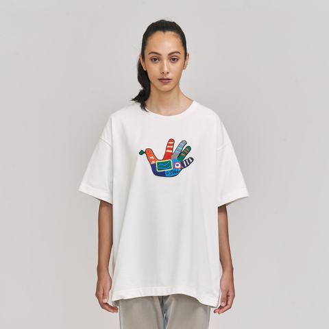 Lucca Embroidered Dove SS T-Shirt (White)