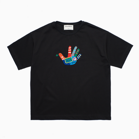 Lucca Embroidered Dove SS T-Shirt (Black)