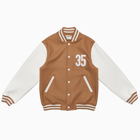 Forever 35 Varsity Jacket (Beige)