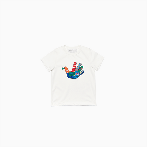 Lucca Embroidered Dove Kids SS T-Shirt (Off White)