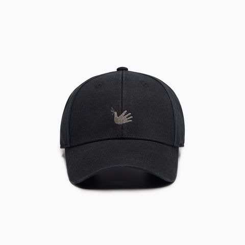 Lucca 刺繡和平鴿經典棒球帽 (黑色)