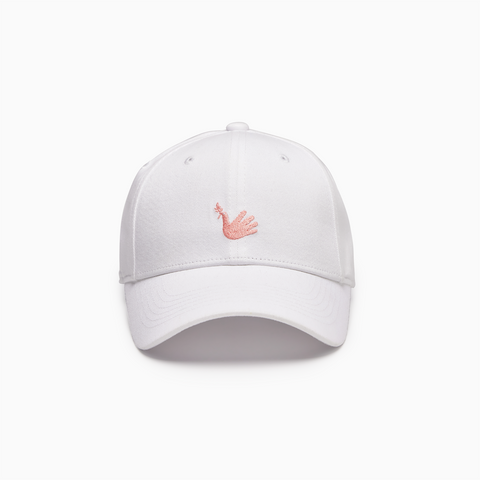 Lucca 刺繡和平鴿經典棒球帽 (白色）